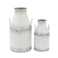 thumbnail image 1 of DecMode White Metal Decorative Vase, Set of 2 11"W, 20"H, 1 of 9