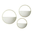 thumbnail image 1 of DecMode 12", 10", 9"W Round White Metal Round Geometric Wall Planter (3 Count), 1 of 13