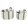 thumbnail image 1 of DecMode 12", 10" White Polyester Country Storage Basket, 2 - Pieces, 1 of 8