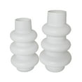 thumbnail image 1 of DecMode 12", 11"H Dimensional Bubble White Glass Vase, Set of 2, 1 of 13