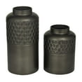 thumbnail image 1 of DecMode 12", 8"H Black Metal Vase, Set of 2, 1 of 7