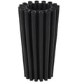 thumbnail image 1 of DecMode 12" Abstract Dimensional Ribbed Black Ceramic Vase with Cylindrical Ridges, 1 of 9