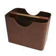 thumbnail image 1 of DecMode 12" Brown Leather Magazine Holder with Divided Inside, 1 of 9