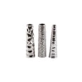 thumbnail image 1 of DecMode 12"H, 3"W Geometric Slim Cone Shaped Silver Ceramic Vase with Varying Textures, Set of 3, 1 of 14