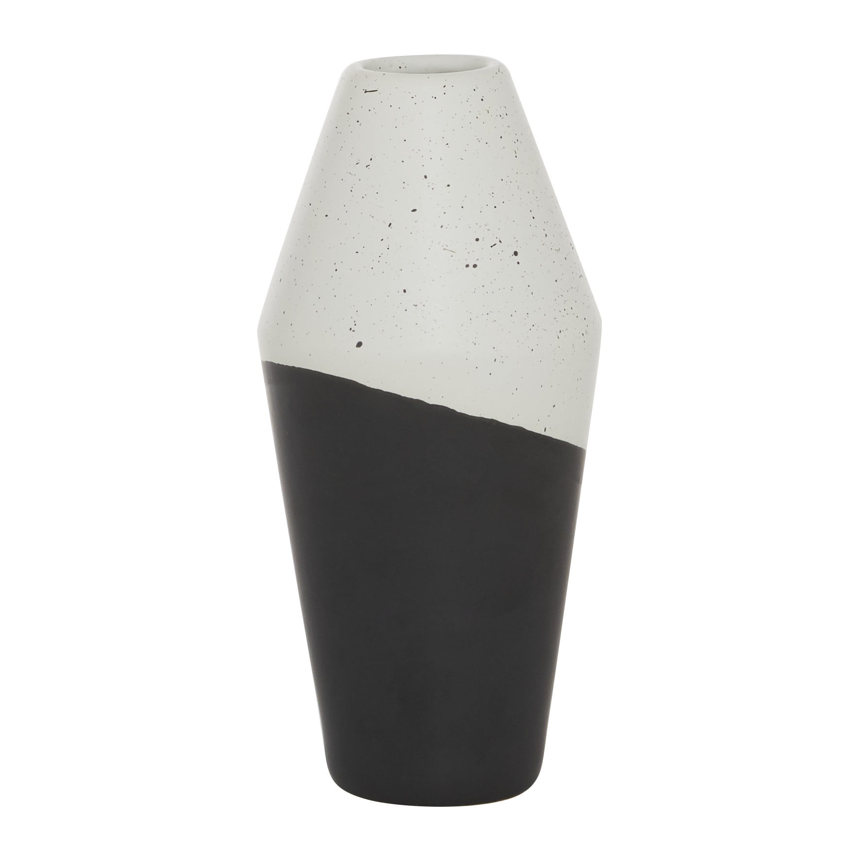 Medium Black and White Ceramic Color Block Bud Vase