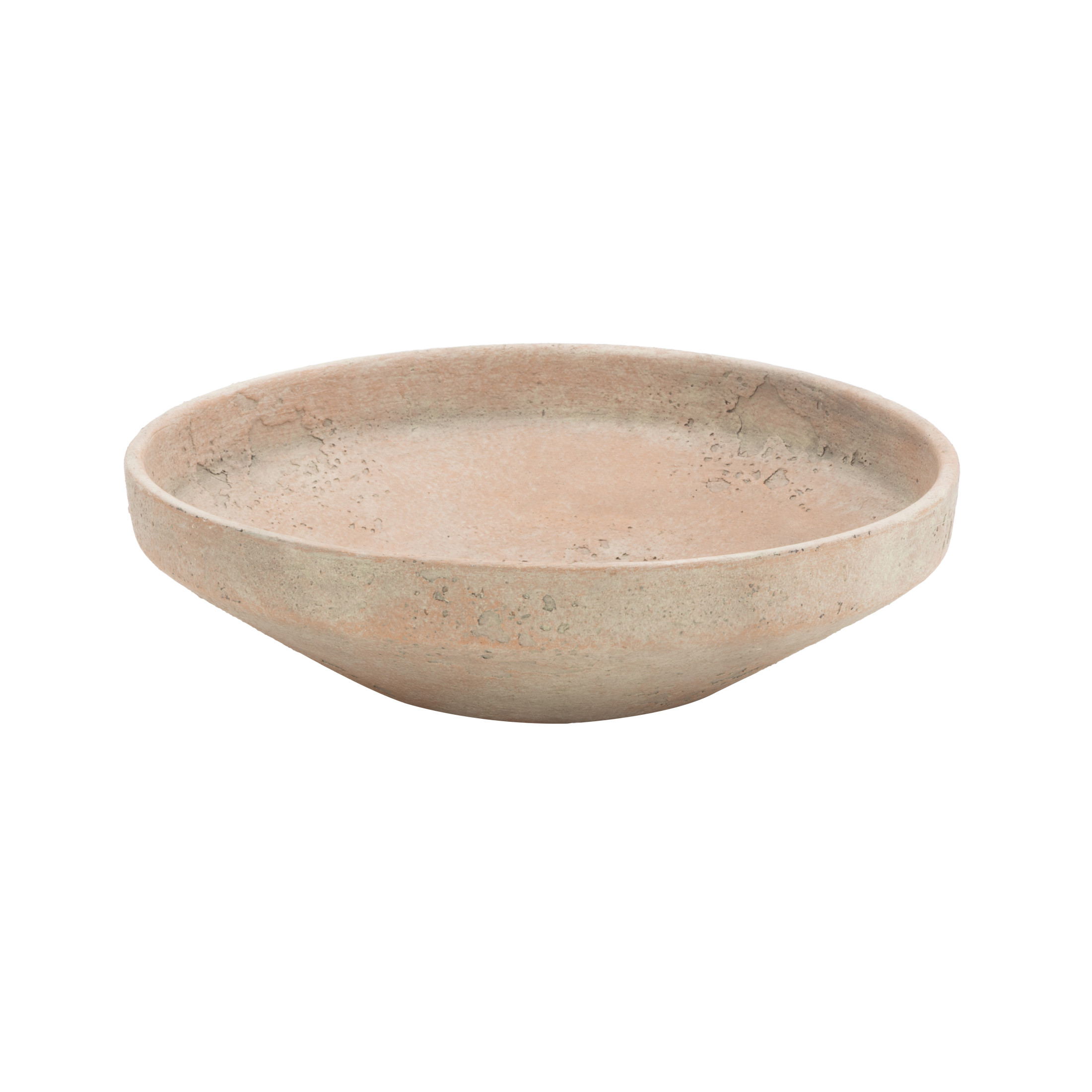DecMode 12" Round Textured Beige Ceramic Decorative Bowl