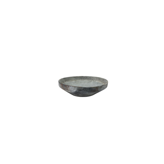 DecMode 12" Round Textured Dark Gray Ceramic Decorative Bowl with Brown Accents