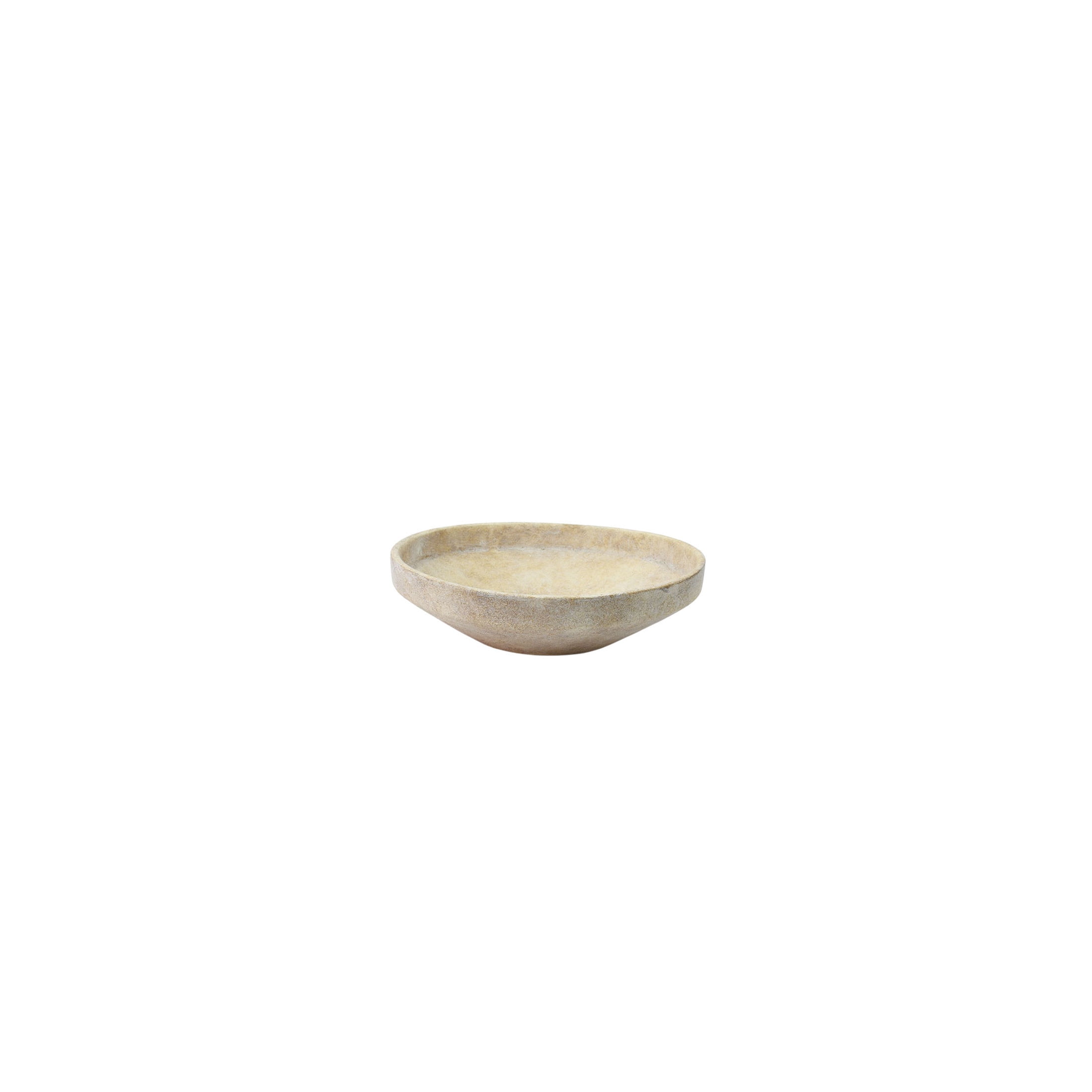 DecMode 12" Round Washed Cream Ceramic Decorative Bowl