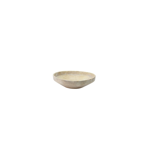 DecMode 12" Round Washed Cream Ceramic Decorative Bowl