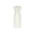 thumbnail image 1 of DecMode 12" Round Light Blue Ceramic Vase with White Vertical Stripes, 1 of 9