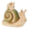 thumbnail image 1 of DecMode 12" Snail Garden Sculpture with Rabbit and Green Accents, 1 of 9