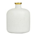thumbnail image 1 of DecMode 12" White Glass Vase with Gold Rim, 1 of 8