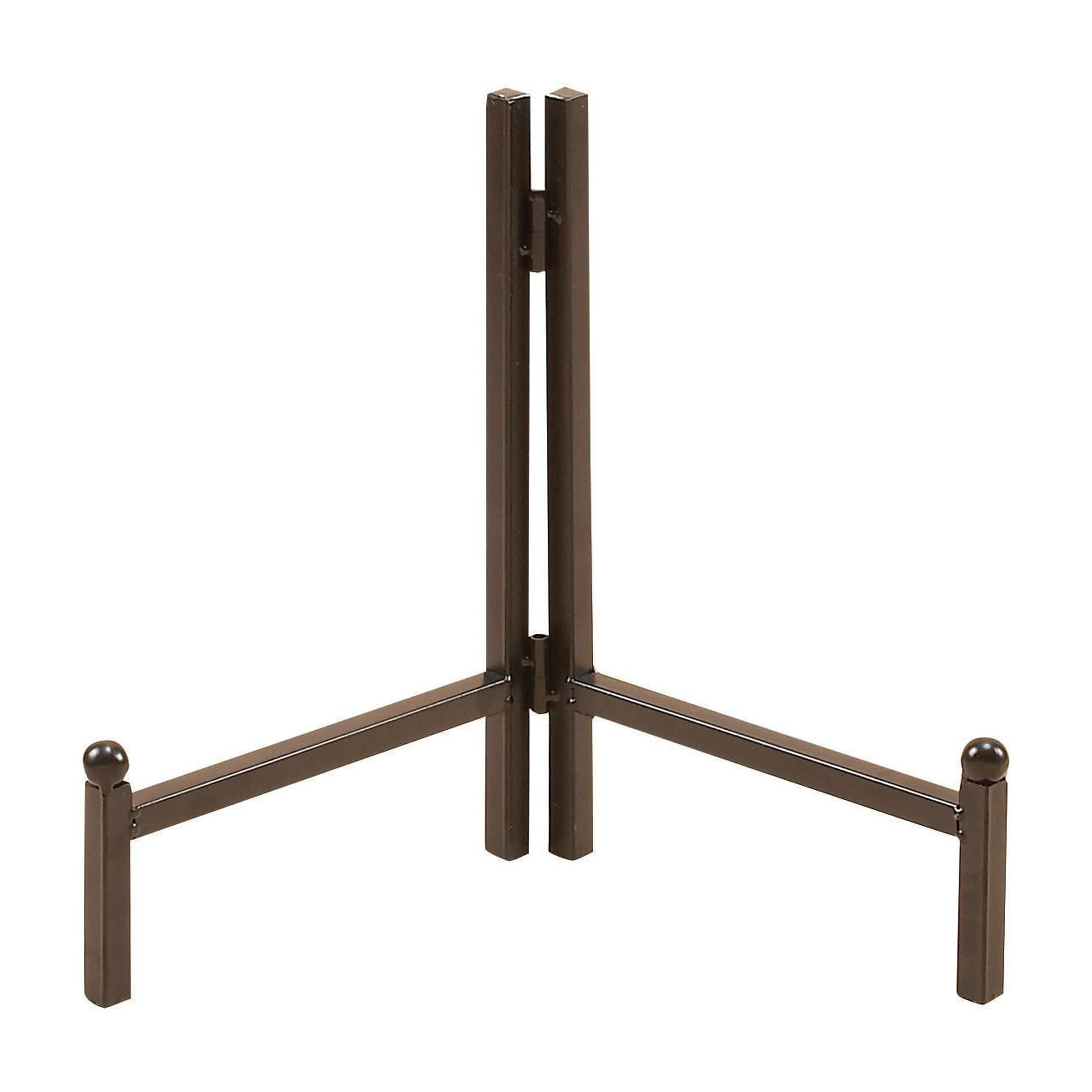 DecMode 12" x 11" Black Metal Tabletop Triangle Easel with Foldable Stand, 1-Piece