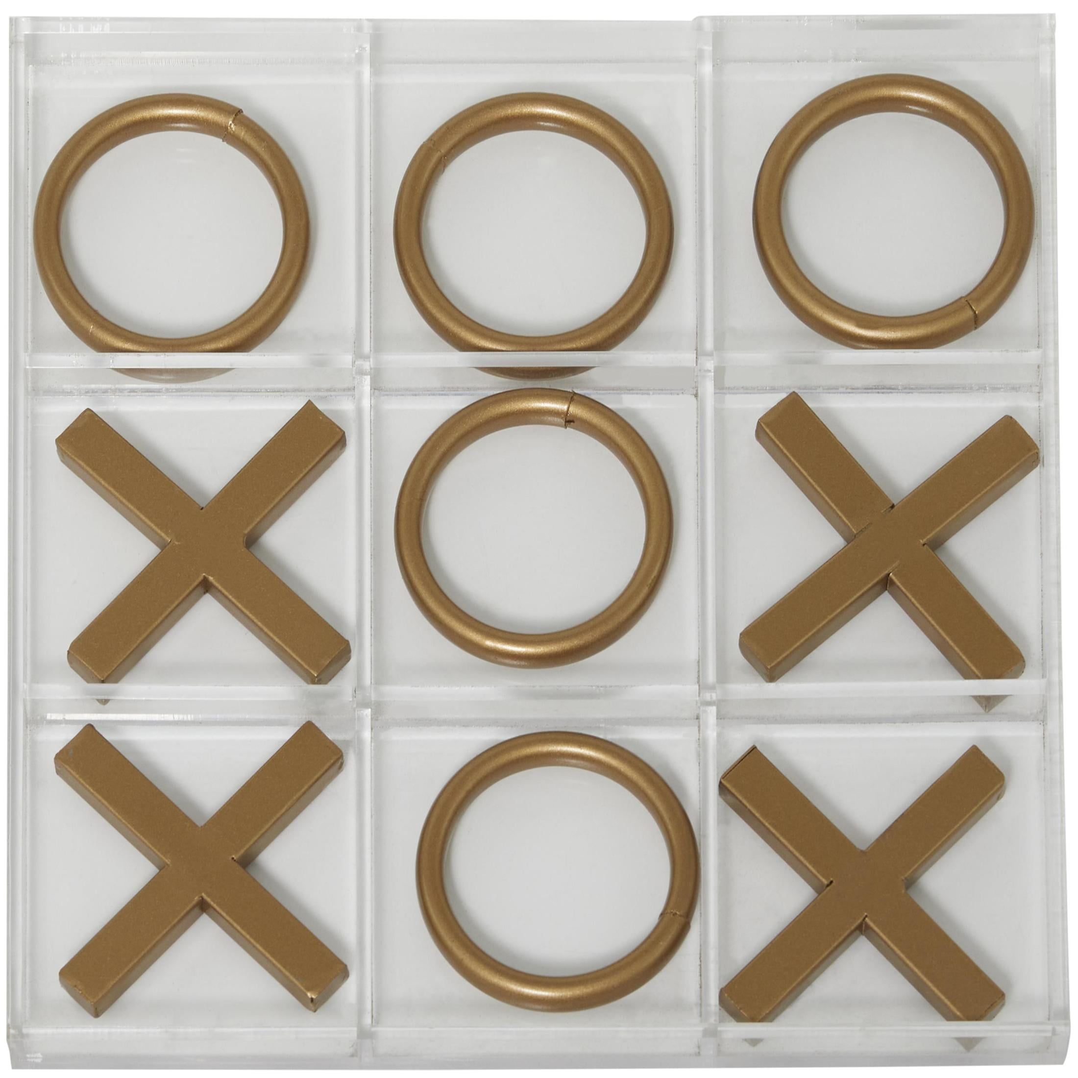DecMode Clear Acrylic Plastic Tic Tac Toe Home Decor Game Set with
