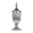 thumbnail image 1 of DecMode 12" x 32" Silver Ceramic Tall Decorative Jars with Grooves, 1-Piece, 1 of 11
