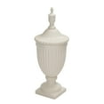 thumbnail image 1 of DecMode 12" x 32" White Ceramic Tall Fluted Urn Decorative Jars with Grooves and Lid, 1-Piece, 1 of 12