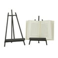thumbnail image 1 of DecMode 13", 11"H Black Metal Tabletop Triangle Easel with Foldable Stand, 2-Pieces, 1 of 8