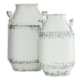 thumbnail image 1 of DecMode 13", 15"H White Metal Decorative Jars, 2-Pieces, 1 of 10
