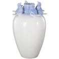 thumbnail image 1 of DecMode 13" Bird White Ceramic Vase with Blue Accents, 1 of 9