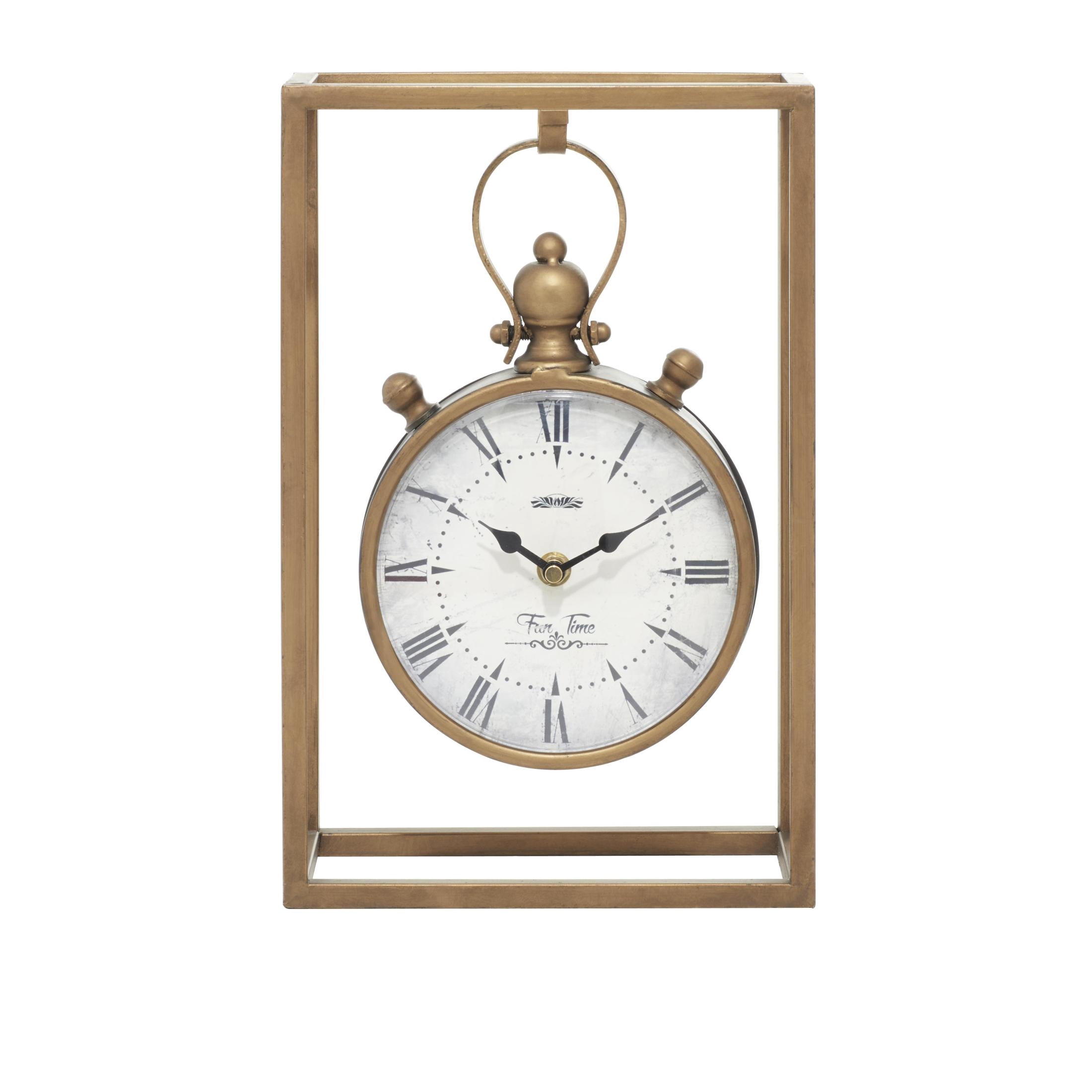 DecMode 13" Bronze Metal Standing Stopwatch Clock