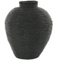 thumbnail image 1 of DecMode 13" Handmade Wrapped Pot Black Metal Vase, 1 of 9