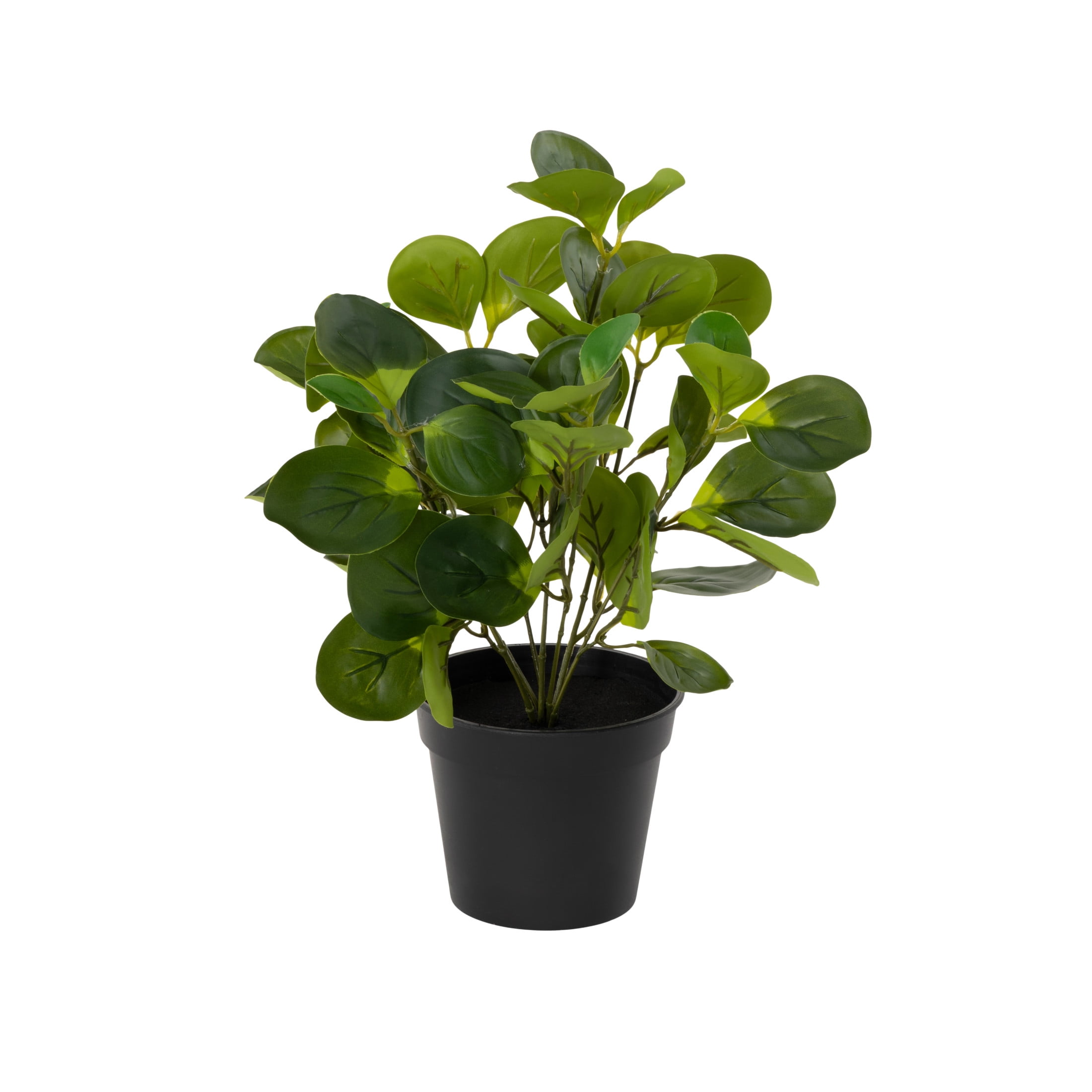 DecMode 13" Artificial Eucalyptus Plant in Realistic Leaves and Black Round Pot