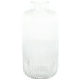 thumbnail image 1 of DecMode 13" Ribbed Fluted Glass Vase, 1 of 9