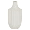 thumbnail image 1 of DecMode 13" Fluted White Ceramic Vase, 1 of 12