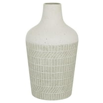 DecMode 13" Textured White Metal Vase
