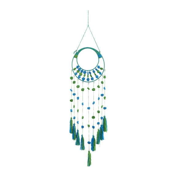 DecMode 13"W, 47"H Metal Bohemian Wall Decor, Blue, 1-Piece