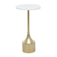 thumbnail image 1 of DecMode 13" x 25" Gold Metal Accent Table with White Marble Top, 1-Piece, 1 of 13