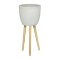 thumbnail image 1 of DecMode 13" x 29" Grey Fiber Clay Contemporary Planter, 1 - Piece, 1 of 7