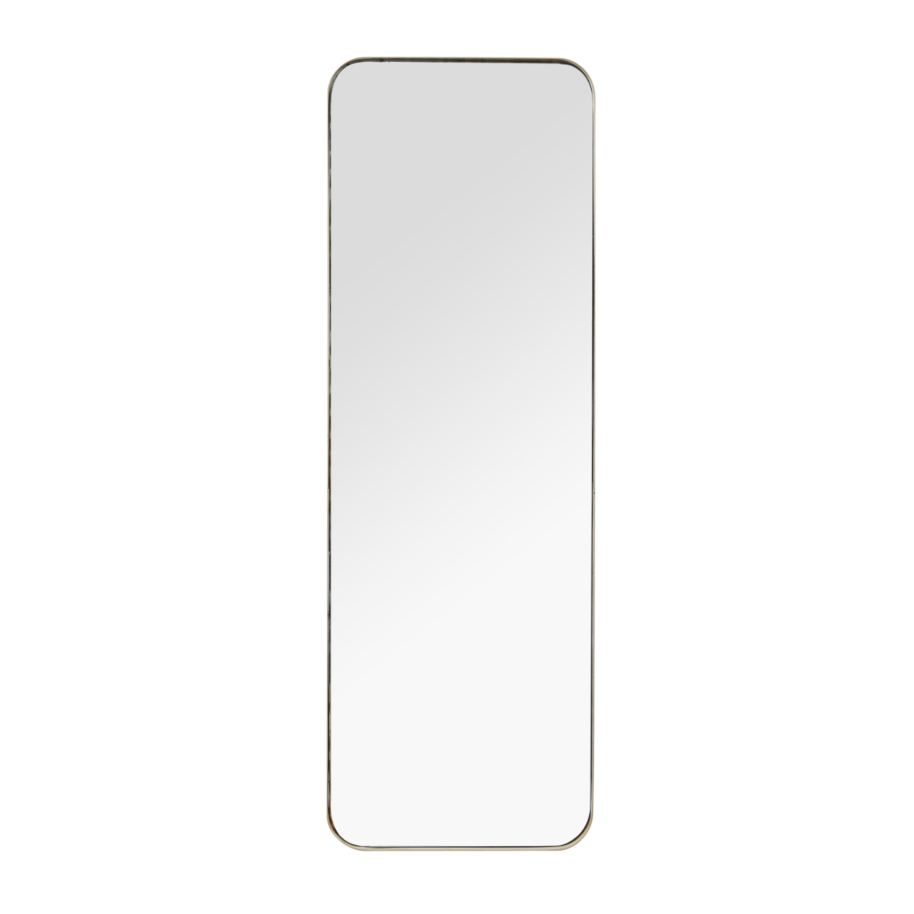 DecMode 13" x 36" Gold Wall Mirror with Thin Frame