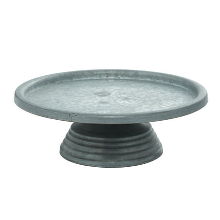 DecMode 13" x 4" Gray Metal Galvanized Decorative Stand, 1-Piece