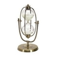 thumbnail image 1 of DecMode 13" x 6" Brass Metal Armillary Hourglass Sand Timer with Rotating Stand, 1-Piece, 1 of 13