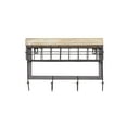 thumbnail image 1 of DecMode 13" x 9" Brown Metal 1 Shelf and 4 Hangers Wall Hook, 1-Piece, 1 of 8
