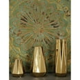 thumbnail image 1 of DecMode 14", 11", 7"H Geometric Gold Ceramic Vase, Set of 3, 1 of 5