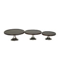 thumbnail image 1 of DecMode 14", 12", 10"W Dark Brown Mango Wood Cake Stand with Aluminum Bases, 3-Pieces, 1 of 7