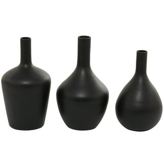 Black Glass Bottle Vase