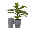 thumbnail image 1 of DecMode 14", 17"H Indoor Outdoor Gray Magnesium Oxide Planter (2 Count), 1 of 7