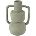 thumbnail image 1 of DecMode 14" Abstract Textured Light Gray Paper Mache Vase with Squared Handles, 1 of 8