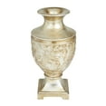 thumbnail image 1 of DecMode 14" Fleur De Lis Carved Gold Polystone Vase, 1 of 9