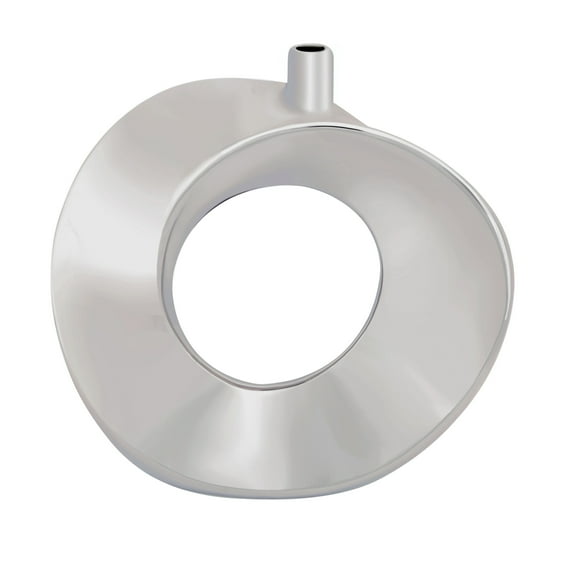 DecMode 14" Donut Shape Silver Ceramic Vase