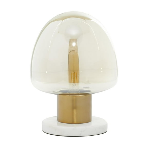 DecMode 14" Gold Table Lamp with Clear Glass Shade