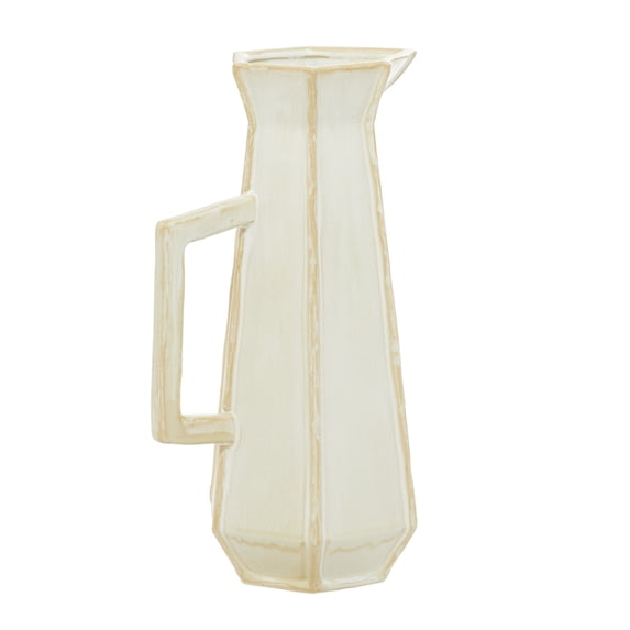 DecMode 14" Handmade White Ceramic Vase