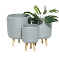 thumbnail image 1 of DecMode 14 In. Planter, MGO, Gray, 3 - Pieces, 1 of 9