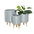 thumbnail image 1 of DecMode 14 In. Planter, MGO, Gray, 3 - Pieces, 1 of 9