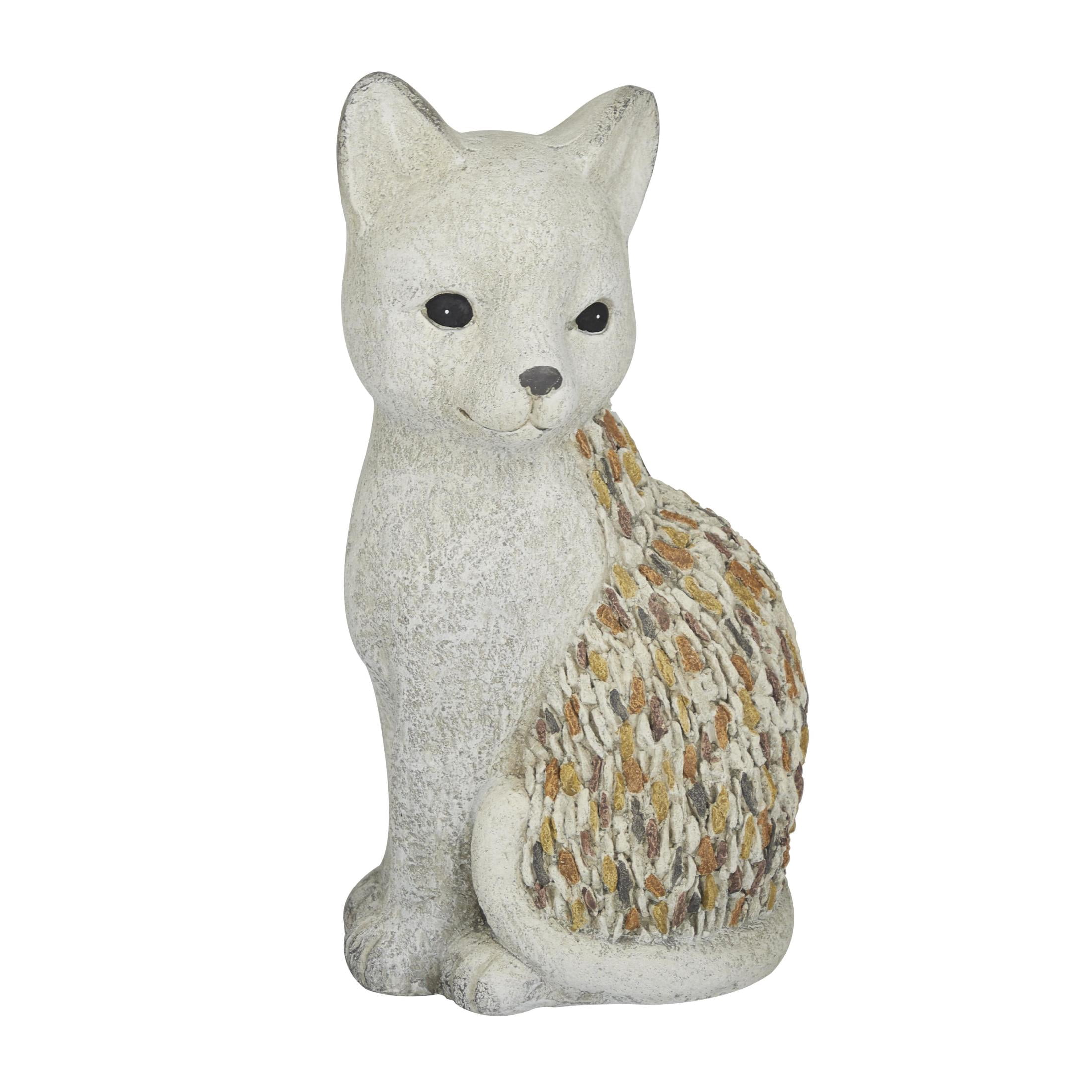 DecMode 14" Indoor Outdoor Cat Garden Sculpture