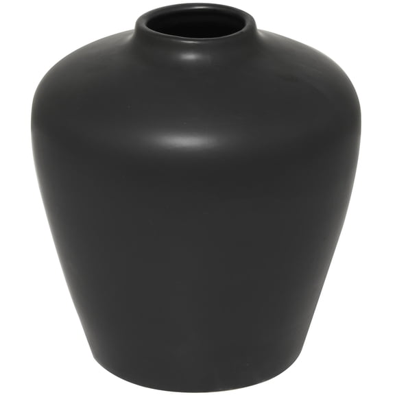 DecMode 14" Matte Black Ceramic Vase