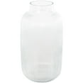 thumbnail image 1 of DecMode 14" Ribbed Glass Vase, 1 of 9